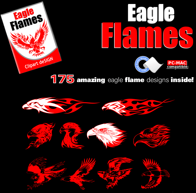 Eagle Flames Clip Art