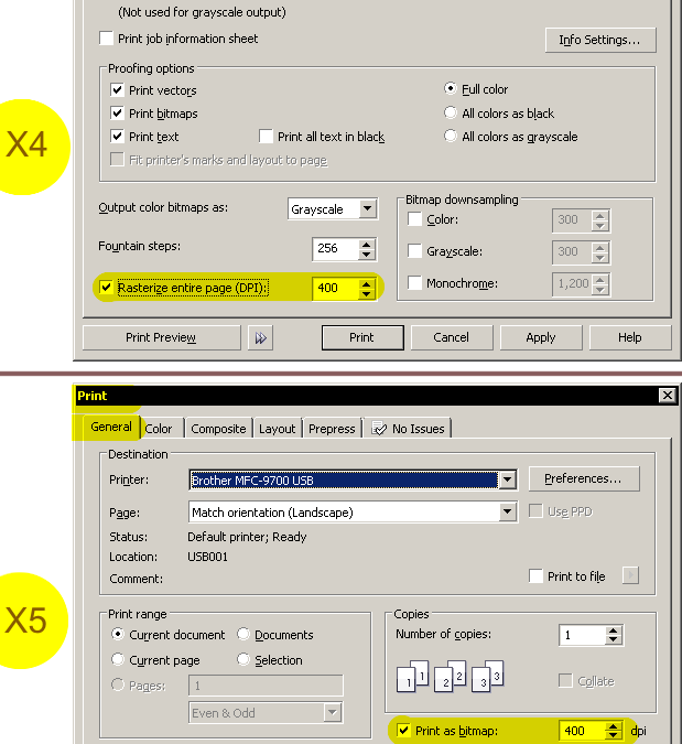 Forcing something to print from CorelDRAW