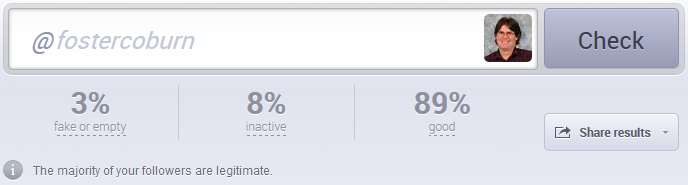 Fake Followers Check on Social Bakers