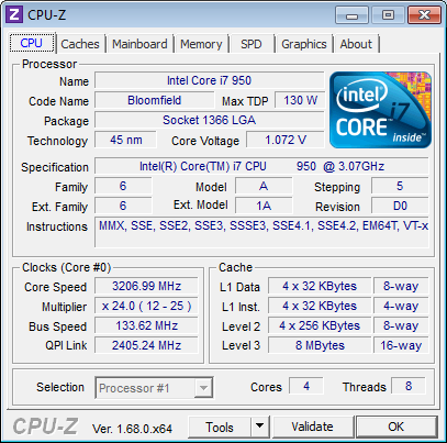 CPU-Z System Information Utility