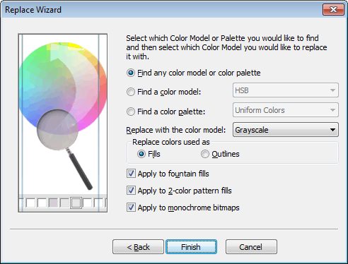 CorelDRAW Replace Color Model