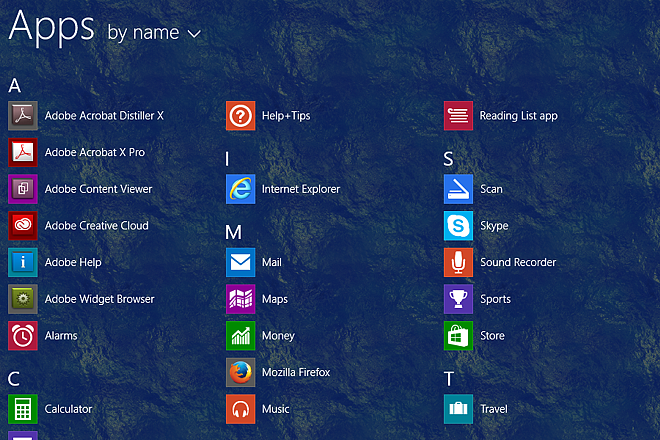 Windows Apps Screen
