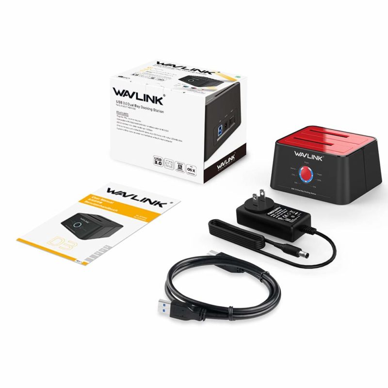 WAVLINK USB 3.0 to SATA Dual-Bay External Hard Drive Docking Station