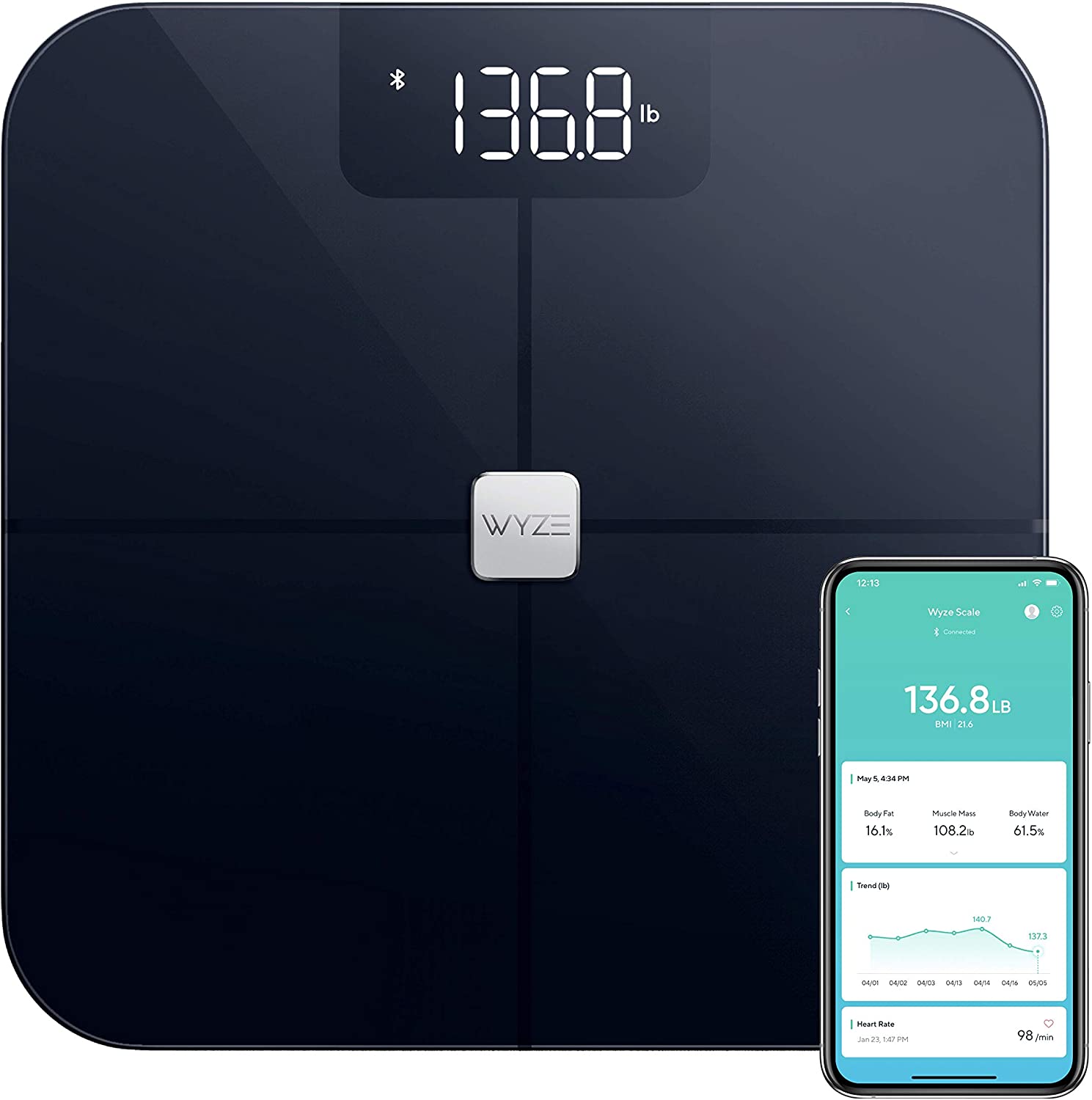 Wyze Scale, Bluetooth Body Fat Scale and Smart Body Composition Monitor
