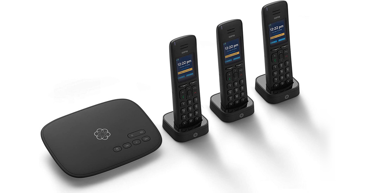 Ooma Telo VoIP Free Internet Home Phone Service with 3 HD3 Handsets