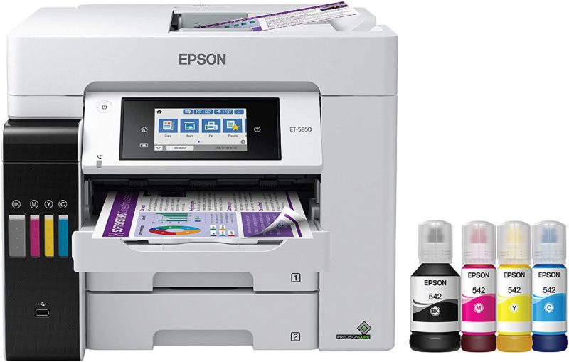Epson EcoTank Pro ET-5850 Wireless Color All-in-One Supertank Printer