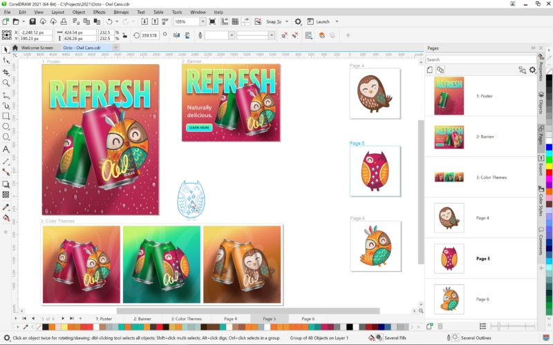 CorelDRAW Graphics Suite 2021 for Windows Multipage View