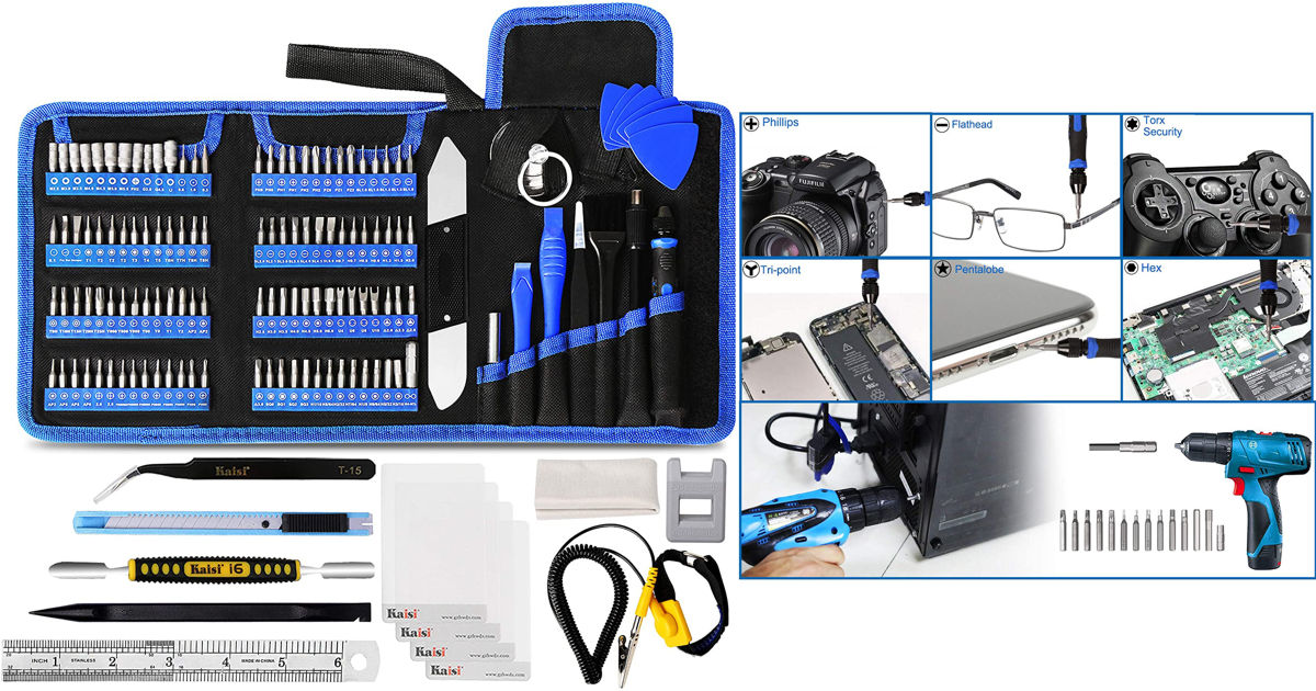 Kaisi 136 in 1 Electronics Repair Tool Kit Professional Precision Screwdriver Set