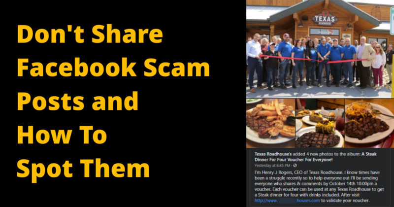Don't Share Facebook Scam Posts and How To Spot Them