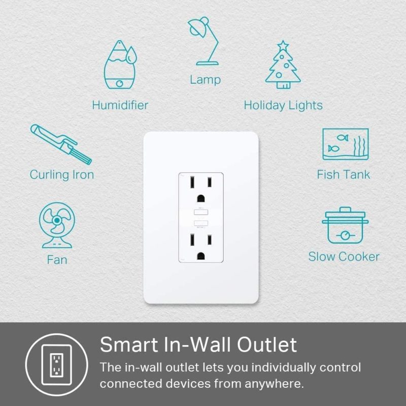 Kasa Smart Plug KP200, In-Wall Smart Home Wi-Fi Outlet