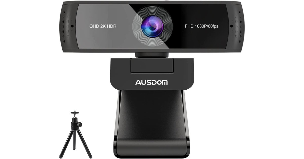 AUSDOM 2K Webcam, HDR & Autofocus, 1080P 60FPS Business Computer Camera
