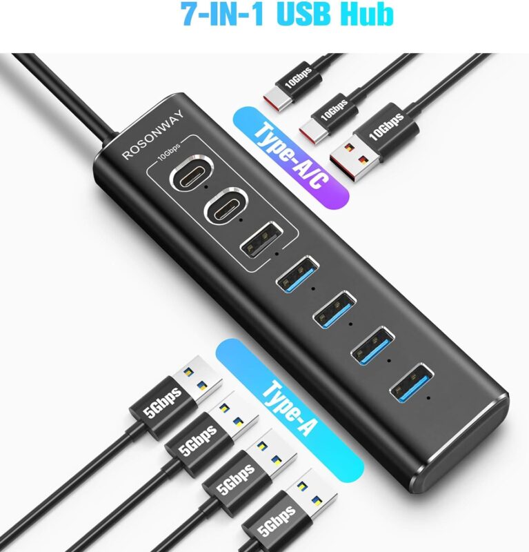 Rosonway 7-Port USB 3.2/USB C Hub